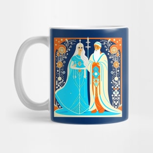 Art Deco Ded Moroz and Snow Maiden Mug